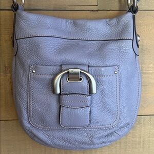 B Makowsky Lavender Leather Shoulder Bag Purse